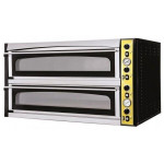 Forno Elettrico meccanico per pizza PF 2 camere di cottura Porta a vetro N. Pizze 6 +6(Ø cm 35) Modello ENDOR 66L GLASS