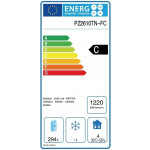 Tavolo refrigerato/Banco Pizza TN con vetrina porta ingredienti Modello PZ2610TN33-FC in acciaio inox AISI 210 Ventilato 2 porte refrigerate + 1 cassettiera neutra con 7 cassetti