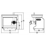 Tritacarne Modello TC22 COLORADO Produzione oraria kg/h. 300