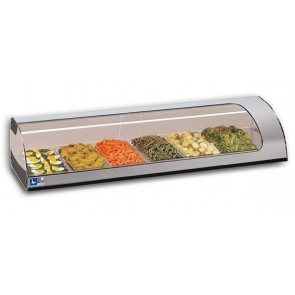 Espositore\Vetrina Da Banco Caldo Modello TAPAS6GN-BM Contiene bacinelle GN1/3 Cm 32,5x17,6x4