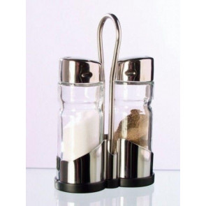 Set 2 pezzi sale e pepe in acciaio inox Altezza mm. 120 Modello SPSP2