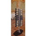 Espositore per bottiglie di vino classiche design Autoportante Capacità bottiglie 24 colore trasparente e satinato Modello PLEX Abbraccio