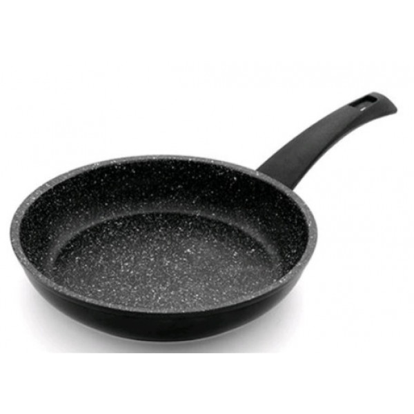 Padella con rivestimento interno in pietra lavica Esterno in vernice PTFE nero Manico saldato in BACHELITE Compatibile con cucina a induzione Modello PI632