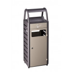 Gettacarte con posacenere MDL Capacità posacenere 4 litri Capacità gettacarte 25 litri in acciaio trattato con cataforesi Colore grigio chiaro e grigio scuro Modello 103010