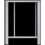 Tavolo fisso in  AISI 430 Con supporti universali Mod. ETS423 Capacità: 6 teglie 2/3 GN o 6 griglie 425x340 mm LxPxH 610x630x791 mm Per EF 423, EF 443 ed EF 523 (in tutte le versioni)