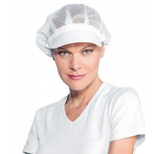 Cuffia donna rete con visiera IC 65% Poliestere 35% cotone Colore bianco Modello 081010