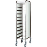 Carrello portavassoi Modello CA1450PI Struttura in acciaio inox Guide in acciaio inox Pannellato laterale in acciaio inox bianco Portata n. 10 vassoi GN 1/1 (cm 53x32,5)