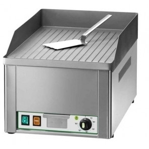 FryTop elettrico Modello FRY1RC singolo rigato piano in acciaio cromato