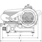 Affettatrice verticale Modello MANTEGNA 350 BS1 TOP Spessore di taglio mm 29