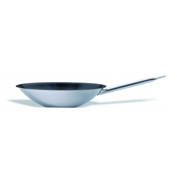 Padella per Wok in acciaio inox 18/10 antiaderente con fondo tondo compatibile con cucine a induzione Capacità Lt. 6 Dimensioni ø cm. 36 x 10 h Modello 2393-4