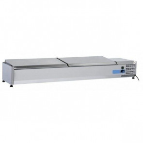 Vetrina refrigerata porta bacinelle Modello VRX18/38SS in acciaio INOX Compatibile con vaschette 8 x GN 1/3