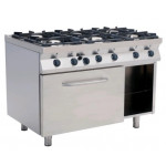 Cucina a gas 6 Fuochi CI Modello RisCu049 Forno gas GN 2/1 Potenza Gas 36,4 kW