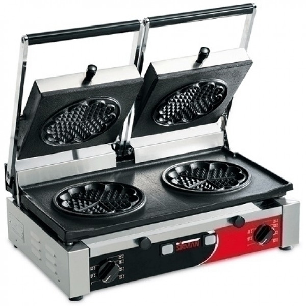 Piastra Waffel elettrica Modello PD WAFER Doppia Potenza watt 3000