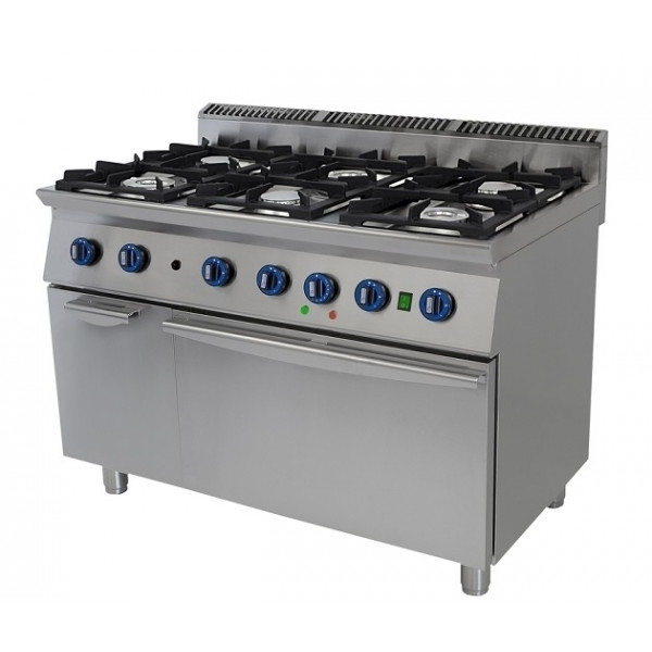 Cucina 6 fuochi a gas Csa con fiamma pilota, con forno elettrico Modello 7C6FPFE