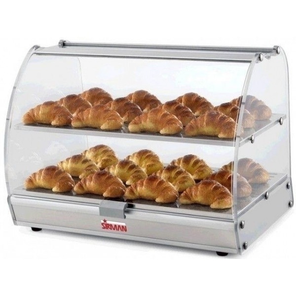 Espositore/Vetrinetta Modello Bold Neutra Due piani d'appoggio estraibili in acciaio inox