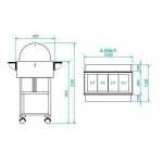 Carrello espositore caldo bagnomaria Modello ELC2832 colore noce o wengè