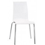 Sedia impilabile da interno TESR Struttura in acciaio cromato Ø22 mm Scocca in legno multistrato Modello 263-AB027T