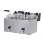 Friggitrice Elettrica da banco CSA 2 vasche con rubinetto di scarico Modello SKU18