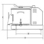 Pelapatate Da banco Modello PPJ6 in acciaio inox AISI 304 Capacità 10 LT Giri r.p.m. 320 Produzione oraria kg/h. 105