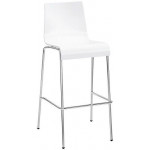 Sgabello impilabile da interno TESR Struttura in acciaio cromato Scocca in legno multistrato Modello 442-BB010