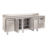 Tavolo Refrigerato Gastronomia ventilato Modello QR4200 4 porte autochiudenti con alzatina