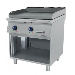 Frytop elettrico Csa Modello 7FT2ELR con piastra da 800mm 1/2 liscia 1/2 rigata su vano a giorno