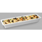Bacinella gastronomina in melamina bianca GN 2/4 (mm. L 530 x P 162) Resistente alle rotture e sicure al contatto con ogni alimento Lavabile in lavastoviglie Temperatura di utilizzo da -20°C a + 70°C Modello MPGNBE
