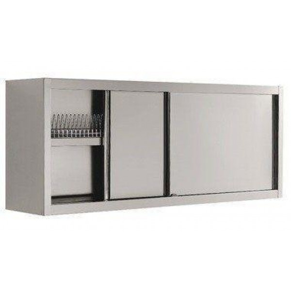 Armadio Pensile con scorrevoli con scolapiatti acciaio inox AISI 304 Modello PA1RS1246
