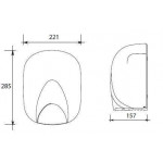 Asciugamani elettrico alte prestazioni in Alluminio bianco CONO senza resistenza a Fotocellula MDL Modello 704360