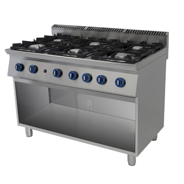 Cucina 6 fuochi a gas Csa su vano a giorno Modello 7C6F