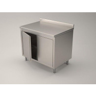 Tavolo Armadiato Acciaio inox porte a battente con alzatina Modello APB087A