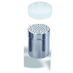 Dosaspezie con fori da 3 mm in acciaio inox con coperchio in plastica Dimensioni ø cm. 7x9,6h Modello 348-003