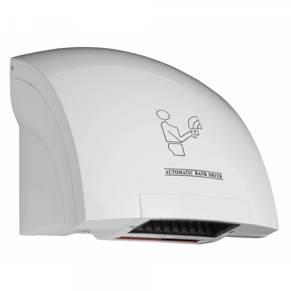 Asciugamani Elettrico in ABS bianco supporto a parete Accensione tramite fotocellula Modello AM3