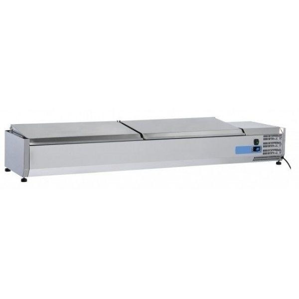 Vetrina refrigerata porta bacinelle Modello VRX18/38SS in acciaio INOX Compatibile con vaschette 8 x GN 1/3