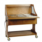 Carrello termico bagnomaria Modello CL2772  Per Buffet Struttura in legno massello Capacità n° 3 GN1/1 H15 cm