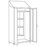 Armadio Portascope per tiracqua in acciaio inox 430 IXP n.2 ante a battente profondità anta cm 40 Modello 69606430