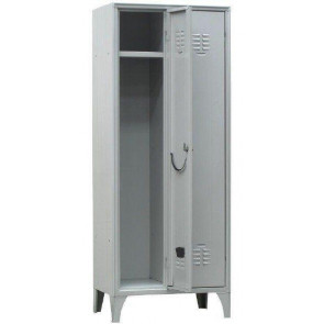 Armadio Spogliatoio Tradizionale FAS in lamiera d'acciaio profilata Spessore 6/10 N.2 Posti N.2 Ante Battenti Pianetto superiore Portaombrello Portacartellino Modello 111/02