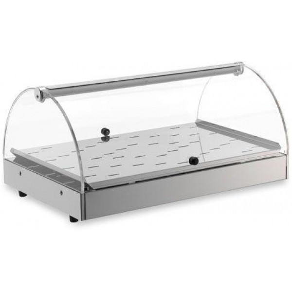 Vetrina espositore da banco calda TP Modello VB51R Fianchi e antine in plexiglass Potenza 500 W