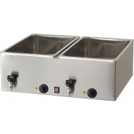 Bagnomaria elettrico con rubinetto Modello BM221R per GN 1/1 Potenza 1000 + 1000 W