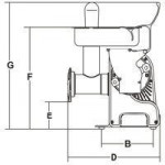 Tritacarne Grattugia Modello TCG8 VEGAS Produzione oraria tritacarne kg/h. 70