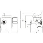 Tritacarne Grattugia Modello TCG12 DAKOTA Produzione oraria tritacarne Kg/H. 95