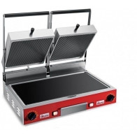 Piastra elettrica Modello PDVCLR Potenza watt 3200 in vetroceramica doppia Piano di cottura inferiore Liscio-Liscio Piano di superiore Rigato-Rigato