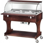 Carrello espositore caldo bagnomaria Modello CL2778W colore noce o wengè