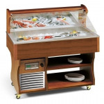 Espositore murale Buffet Modello BAHIA 4 espositore refrigerato per pesce Refrigerazione statica Sbrinamento automatico Potenza W 480