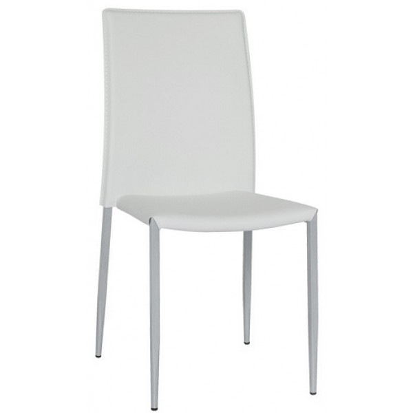 Sedia impilabile da interno TESR Struttura  in acciaio verniciato Rivestimento in ecopelle Modello 825-RF49P