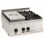 Cucina a gas con piano riscaldante e 2 fuochi da banco TX Modello PCP70G7 Potenza 15 kW