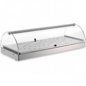 Vetrina espositore da banco calda TP Modello VB81R Fianchi e antine in plexiglass Potenza 1000 W