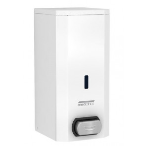 Dispenser di sapone liquido MDC in Acciaio Inox Bianco ad azionamento manuale antivandalico Modello DJ0031