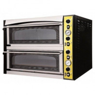 Forno Elettrico meccanico per pizza PF 2 camere di cottura Porta a vetro N. Pizze 6 +6(Ø cm 35) Modello ENDOR 66 GLASS