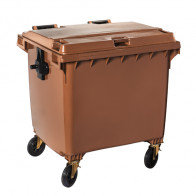 Bidone per rifiuti da esterno in polietilene ad alta densità con protezione HDPE anti UV MDL Colore MARRONE Modello 766664